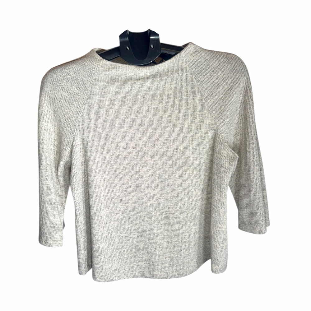 W5 Gray Textured Blouse Zip back 3/4 Sleeve Medium